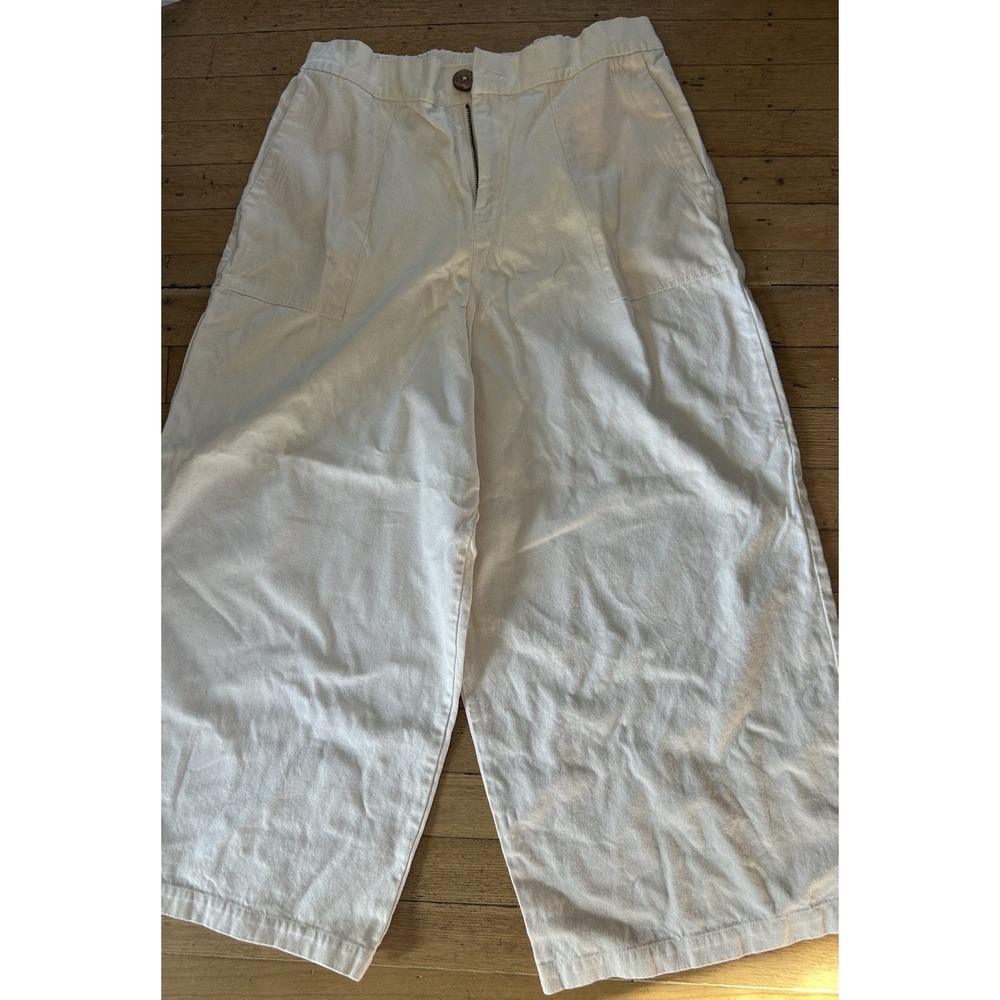 NWOT Pamut Apparel Size Large Women's Linen Pants Off White Wide Leg Comfy
